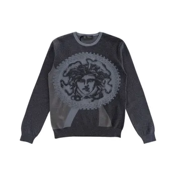 VERSACE Slim Fit Knitwear Men's Dark Gray