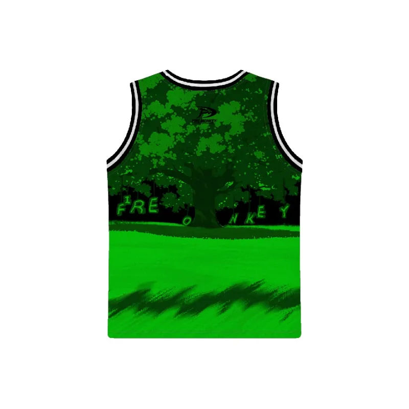 FireMonkey Basketball Jersey Unisex Cute Black-1