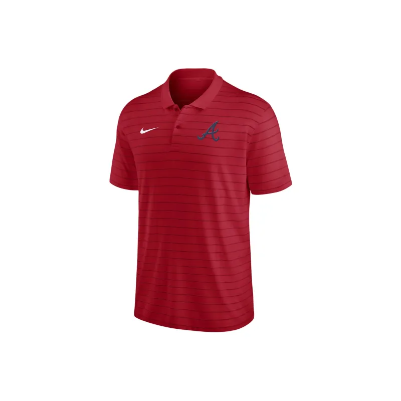 Nike Dri-FIT Victory Striped MLB Atlanta Braves Polo Shirt Men's Red-0