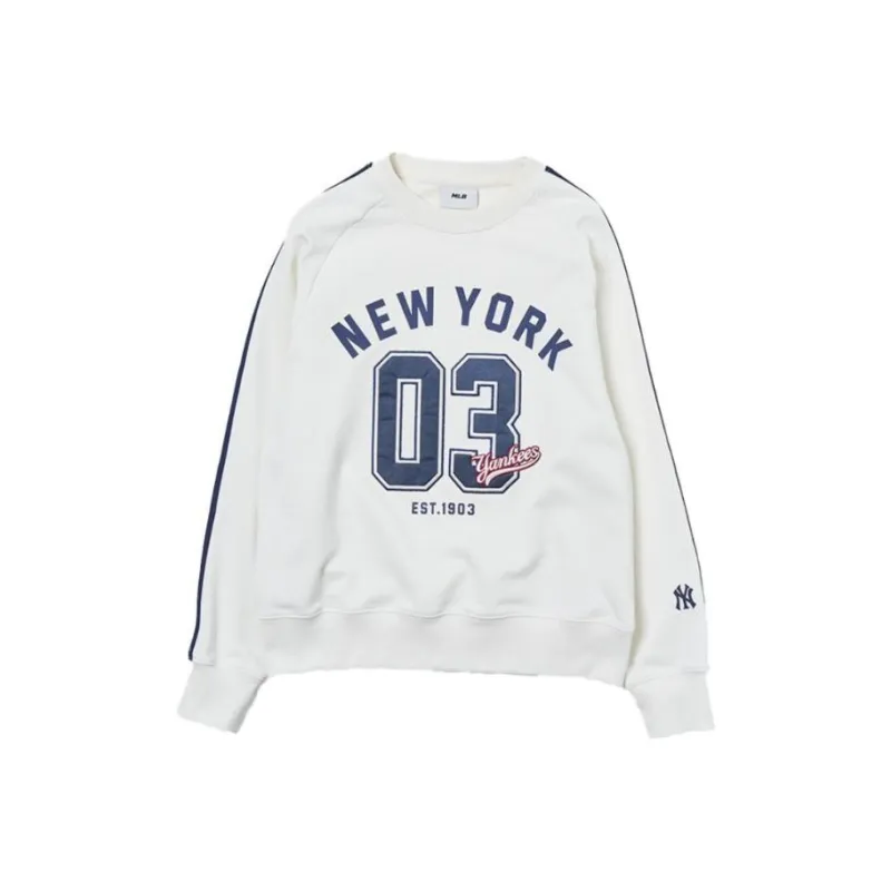 MLB New York Yankees Sweatshirt Unisex Cream-0