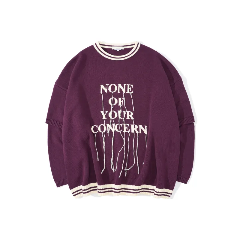 UNVESNO Loose Fit Knitwear Unisex Purple-0