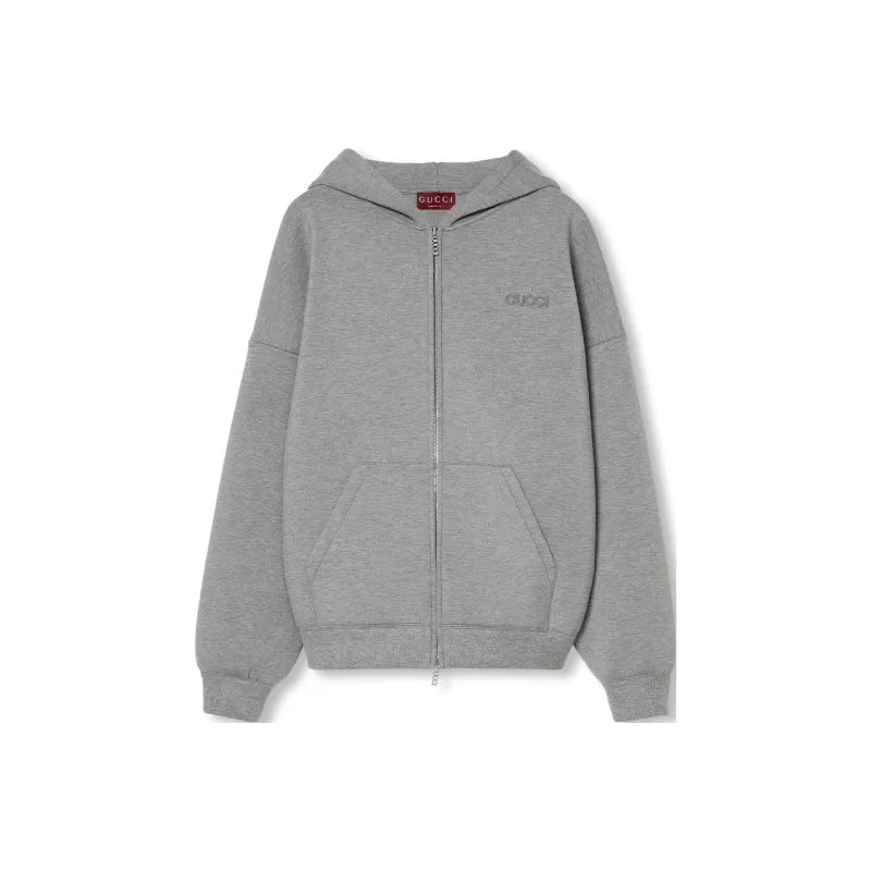 GUCCI Logo Embroidered Jersey Sweatshirt-0