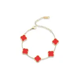 Starlight Four-Leaf Clover Bracelet Clothing Sets[Red]
