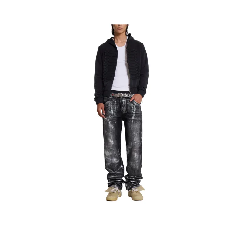Jaded London Drift Series Drift Collection Black Drummer Hoodie Sweatshirt Men's Washed Black-1