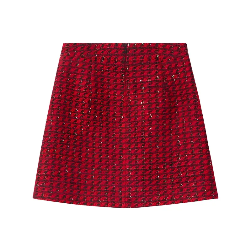 PSALTER Casual Short Skirts Women's Maroon-1