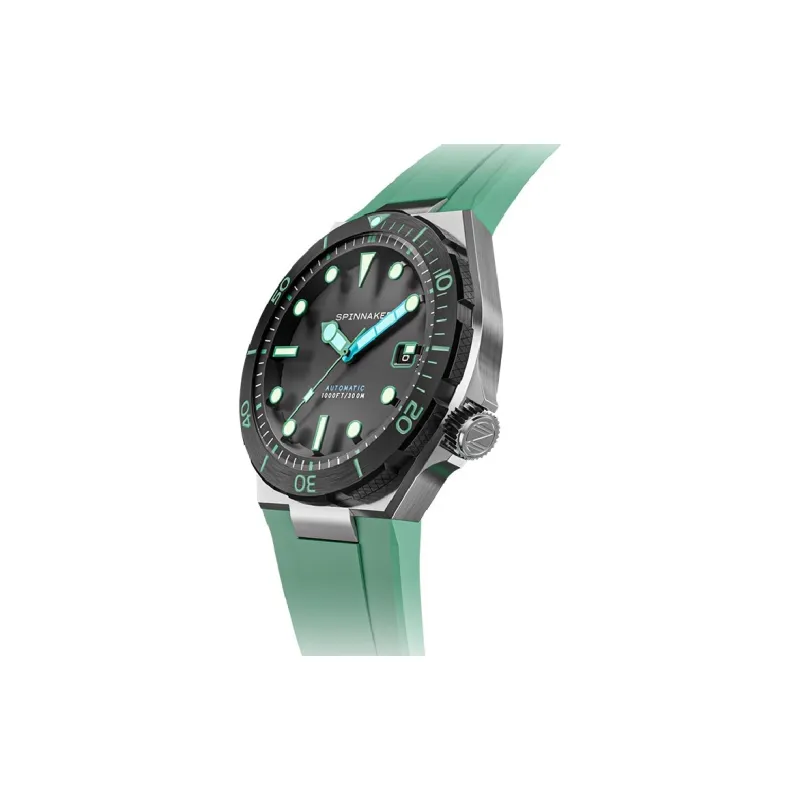 SPINNAKER BOETTGER Collection Wrist Watch Automatic Mechanical Movement Rubber Strap 42mm Gray Dial Men's Watches-3
