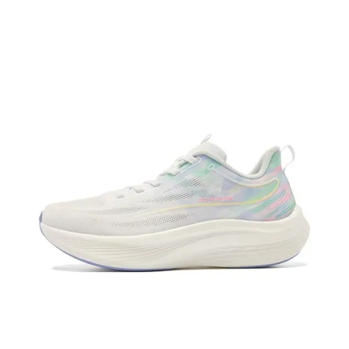 QIAODAN Q LITE 6.0 Cushioning Abrasion Resistant Breathable Low Top Casual Sprint Running Shoes Women's White Blue