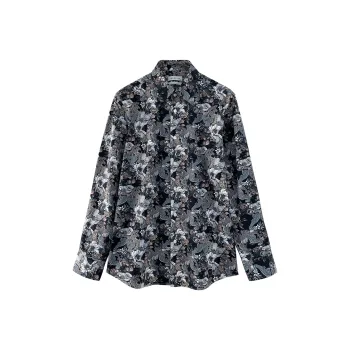 FACECITY Shirt Men's Golden Gluttony Brings Auspice Blue