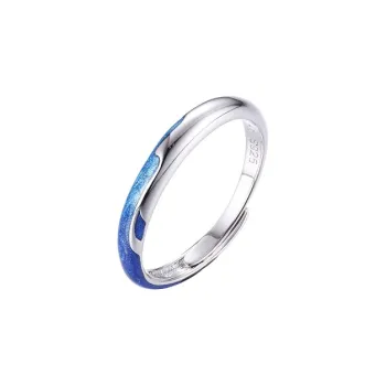 HUAYA S925 Silver Rings Women's Aqua Blue