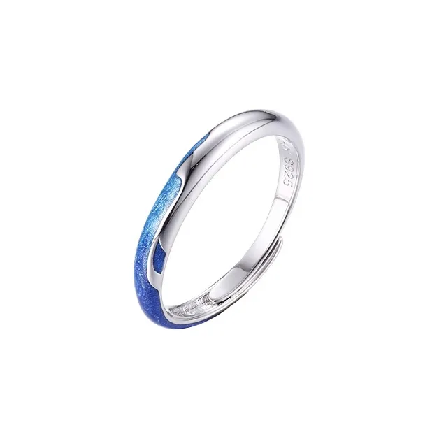 HUAYA S925 Silver Rings Women's Aqua Blue-0