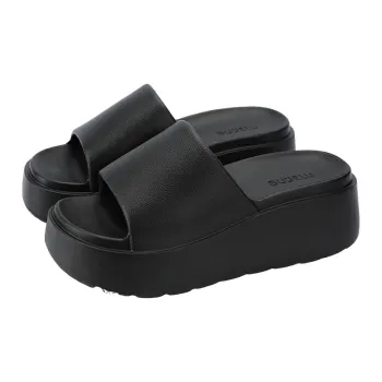 Warm Edge Women's Summer Minimalist Style Fashion Office Platform Height Increasing Indoor Home Single Strap Slippers