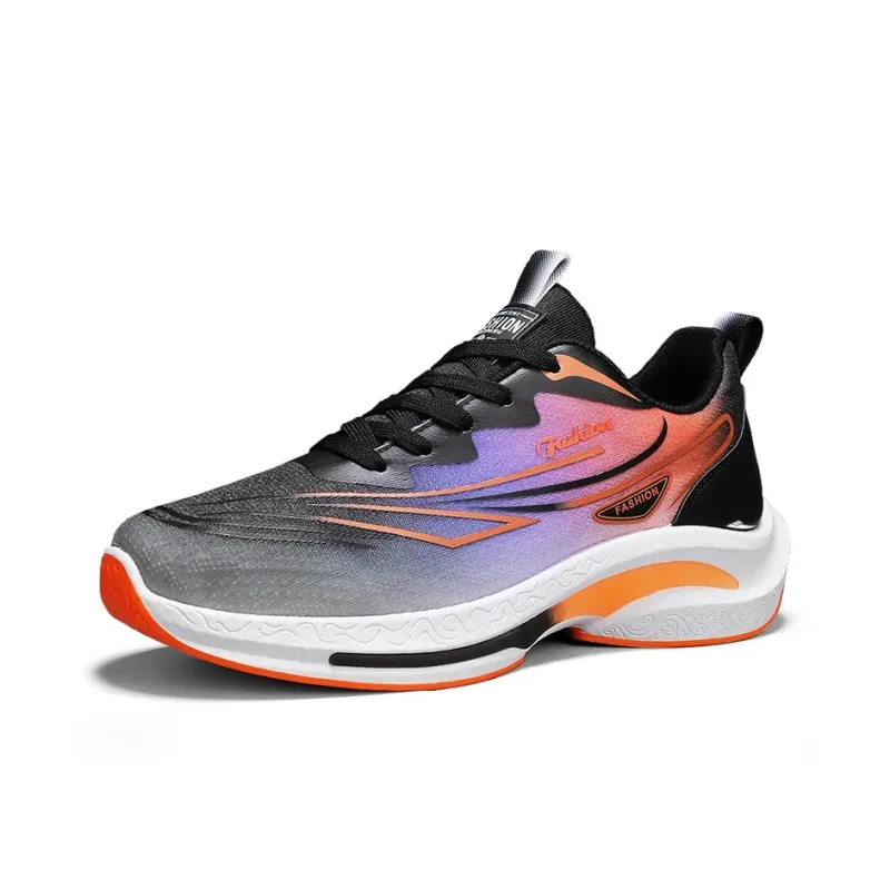 Kuding Casual Shoes Men Low Top Black/Orange/White/Blue/Light Blue-15