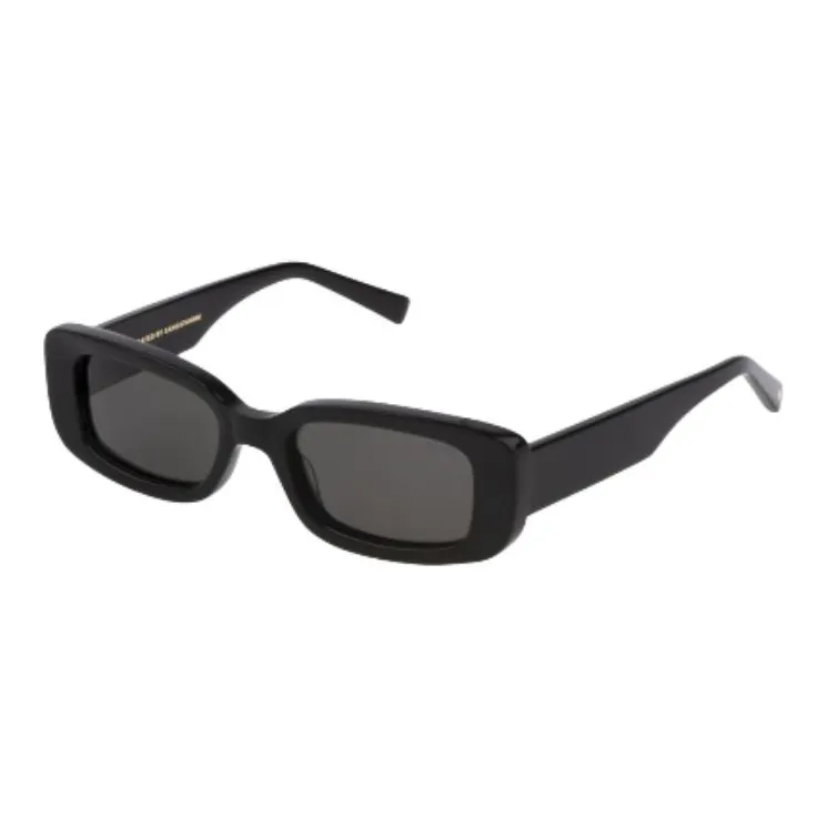 Sting Acetate Rectangular Sunglasses Unisex Black-0