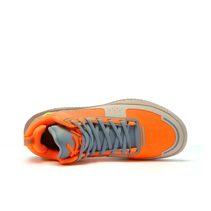 QIAODAN Cushioning Coverage Rebound Grip Breathable Low Top Basketball Shoes Men's Orange Brown-3
