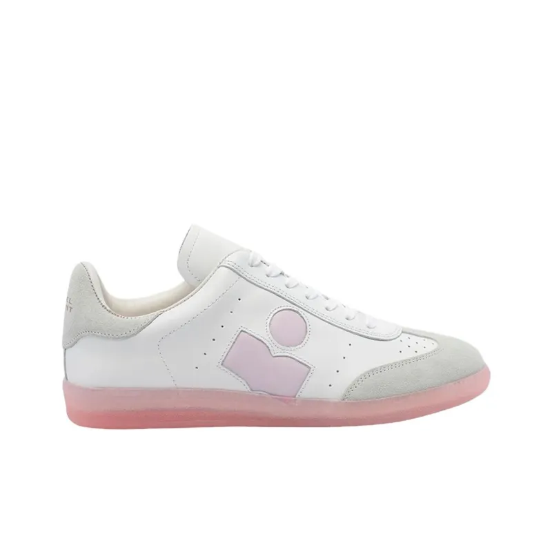 ISABEL MARANT Bryce Low Top Skateboard Shoes Women's White Pink-1