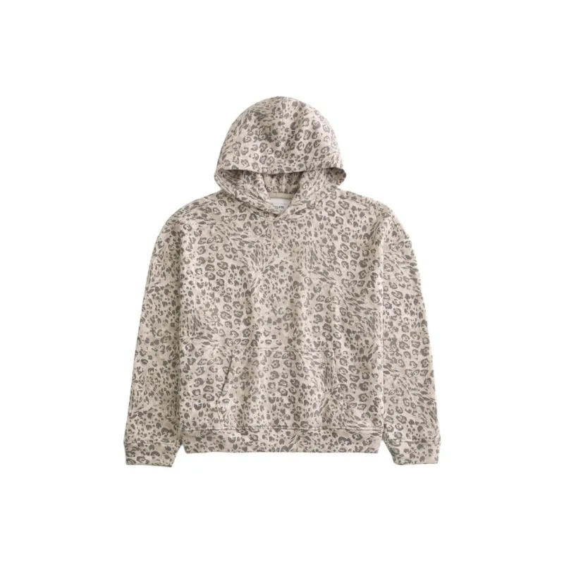 Hollister Sweatshirt Men's Light Brown Leopard Print-0