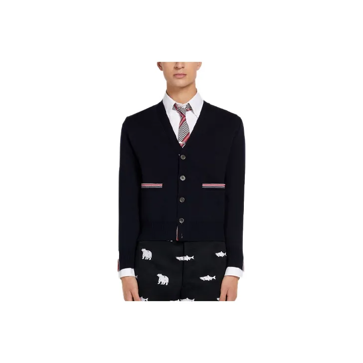 THOM BROWNE· SS21 Sweater Men's Blue Black-0