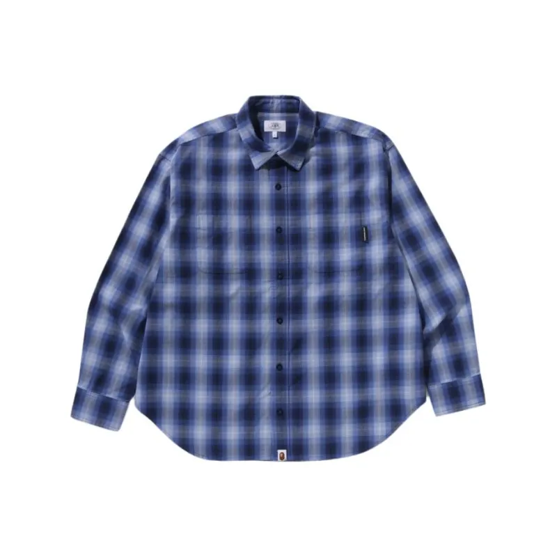 Bape Ombre Check College Relaxed Fit Shirt-2