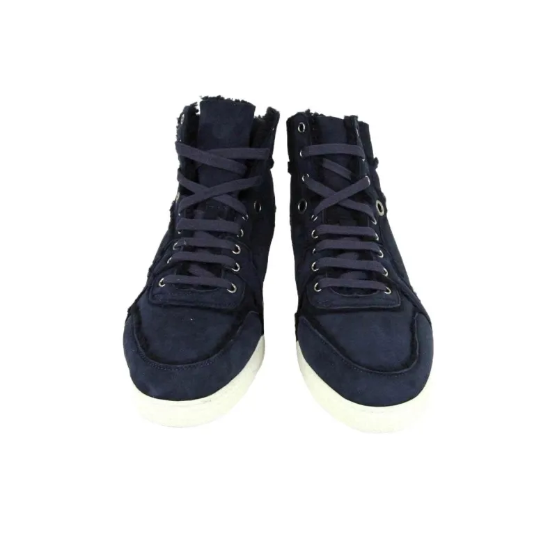 GUCCI High Top Skateboard Shoes Men's Blue-4