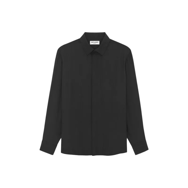 SAINT LAURENT Cassandre Striped Shirt-0