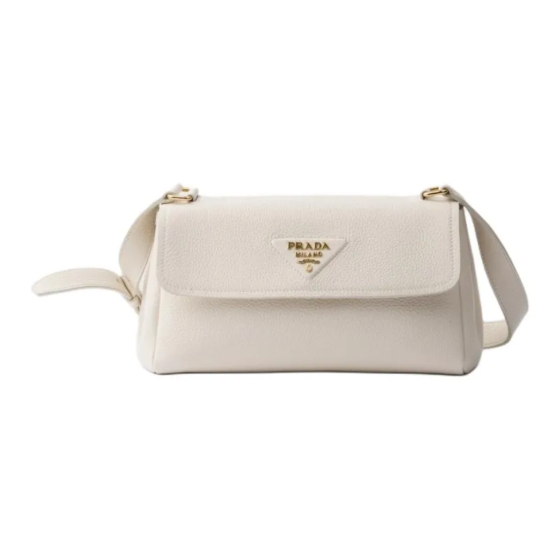 PRADA Calfskin Shoulder Bag Small Size Women's White-0
