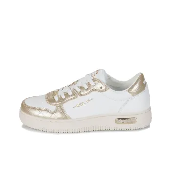 REPLAY Low Top Skateboard Shoes Women's White Gold