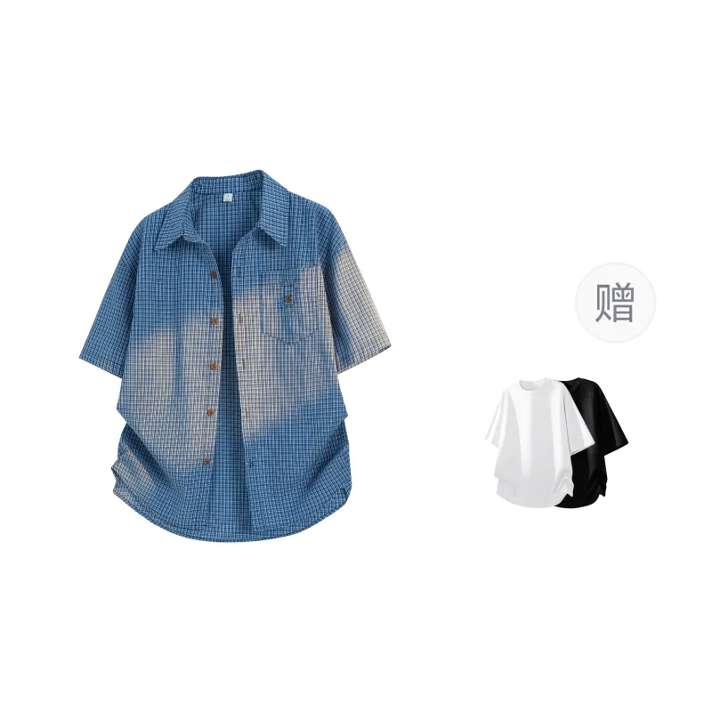 FORCEPULR Shirt Unisex Blue Long Sleeved Comes With A Random Short Sleeved Shirt-7