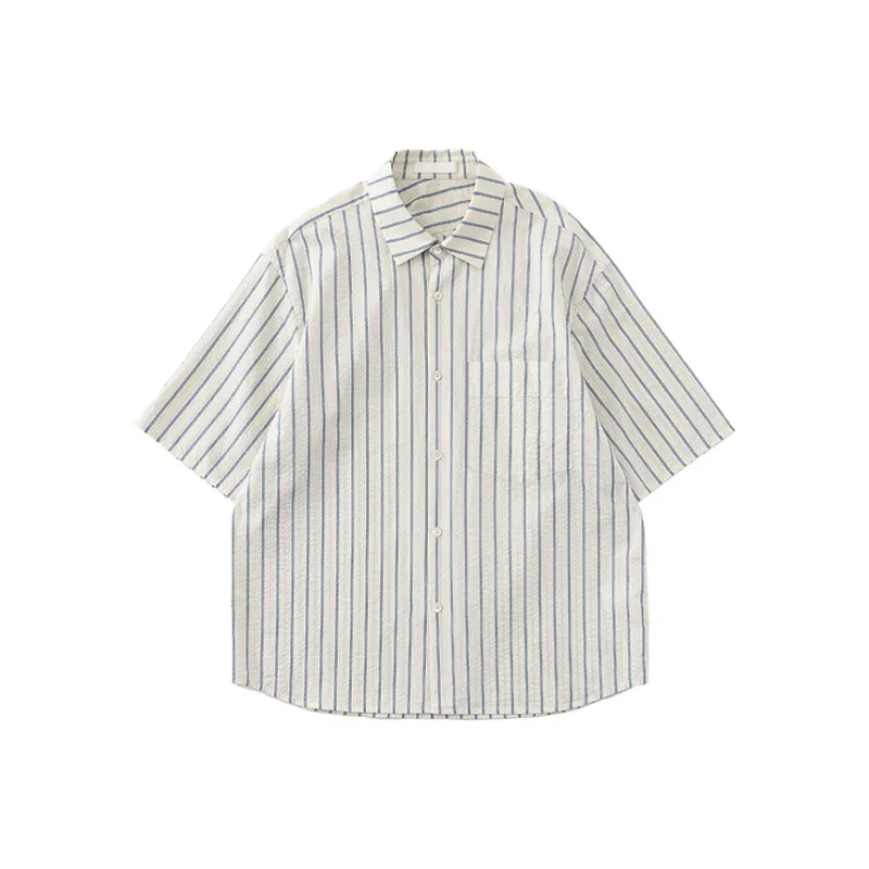COMMON SCENTS Shirts Unisex White Base Blue Stripes-0