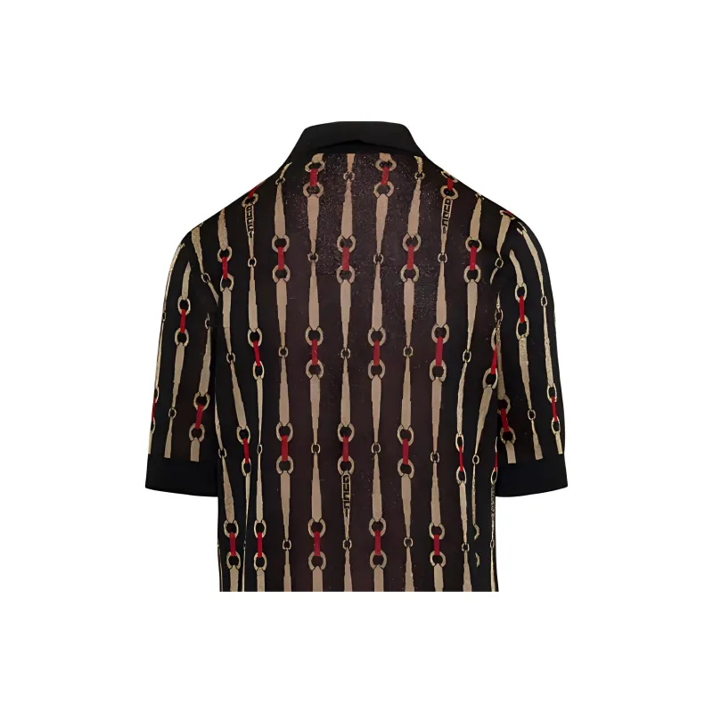 GUCCI Short Sleeved Metallic Horsebit Jacquard Mini Dress-2