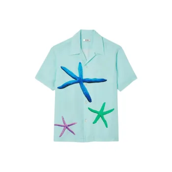 Sandro Shirts Men Mint Blue