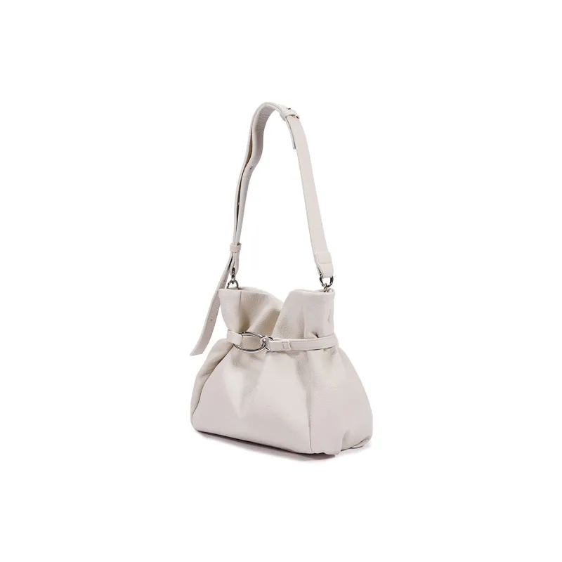 Dubaolu Synthetic Leather Bucket Bag, Shoulder Bag Medium Size Women's Black/Ecru-9