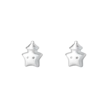 KiNGZiT 999 Fine Silver Stud Earrings Women's
