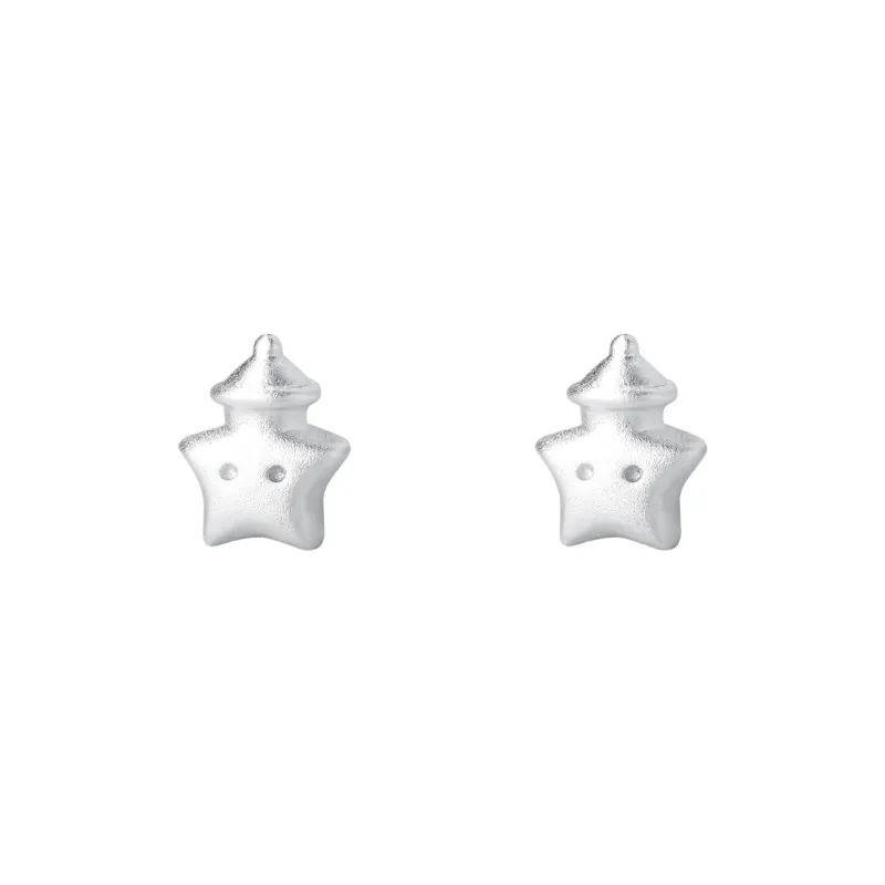 KiNGZiT 999 Fine Silver Stud Earrings Women's-0