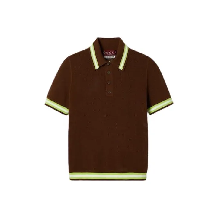 GUCCI Polo Shirts Men Brown-0