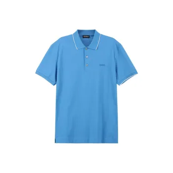 Zegna SS24 Polo Shirt Men's Bright Blue