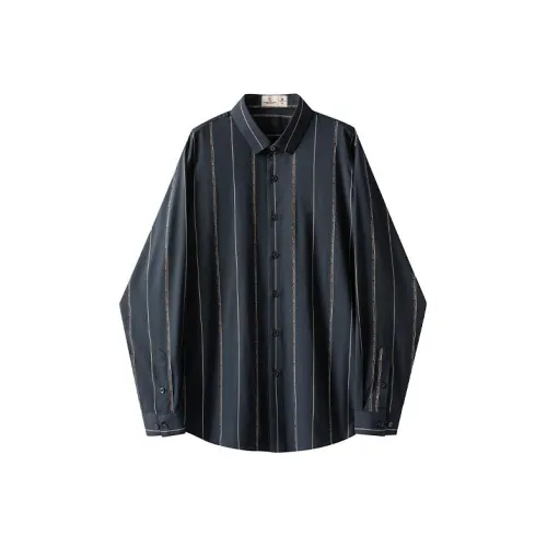 WILLIAM FOX&SONS Shirts Men Navy Blue
