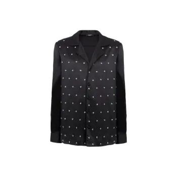 BALMAIN Stars embroidered Silk Shirt
