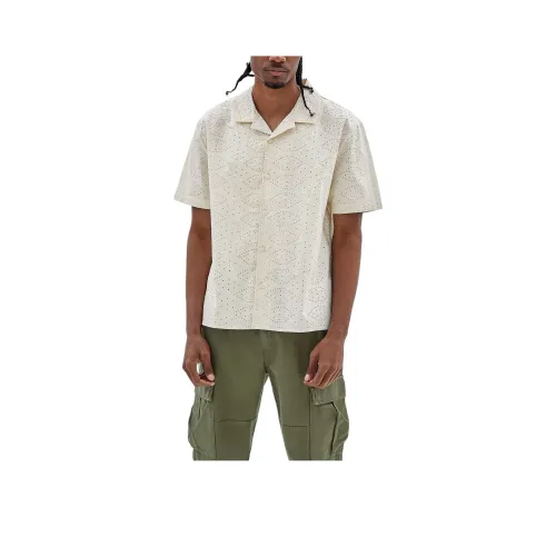 GUESS fl5jes guess Originals Eyelet Shirt Shirt Men's Beige