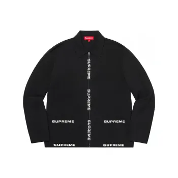Supreme Logo Trim Zip Up Cardigan