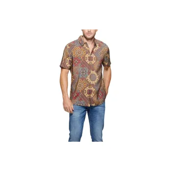 GUESS Eco Sandwash Shashiko Shirt Shirt Men's Brown