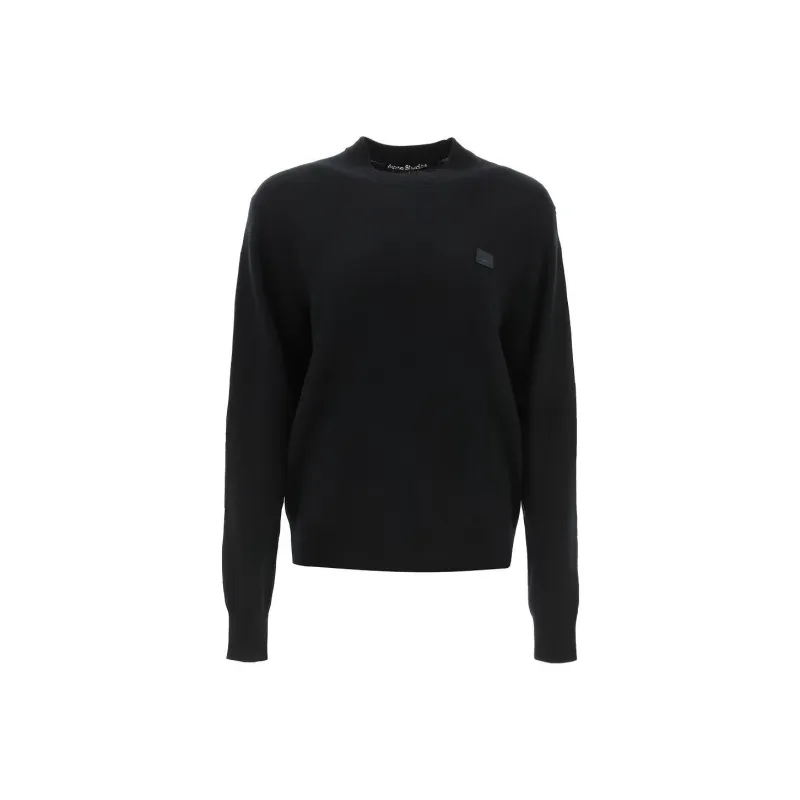 Acne Studios Face Logo Patch Crewneck Jumper-0