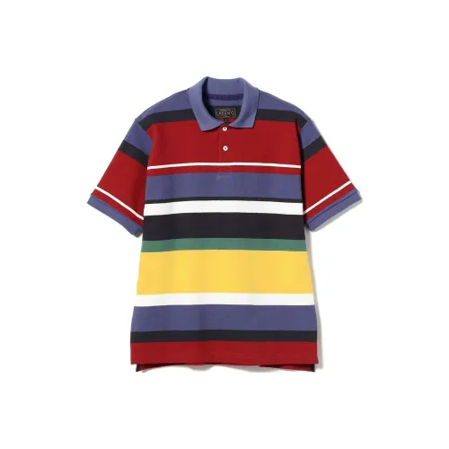 Beams Striped Polo Shirt