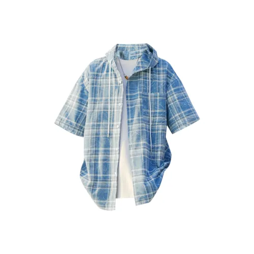 FORCEPULR Shirt Unisex Blue Plaid