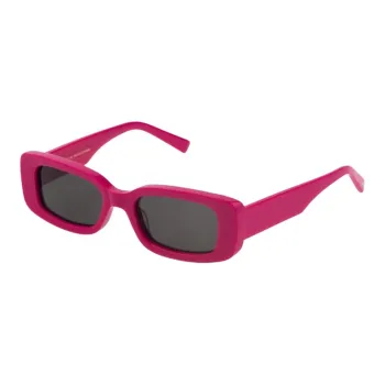 Sting Acetate Rectangular Sunglasses Unisex Red