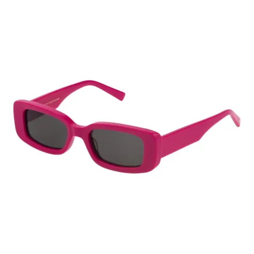 Sting Acetate Rectangular Sunglasses Unisex Red
