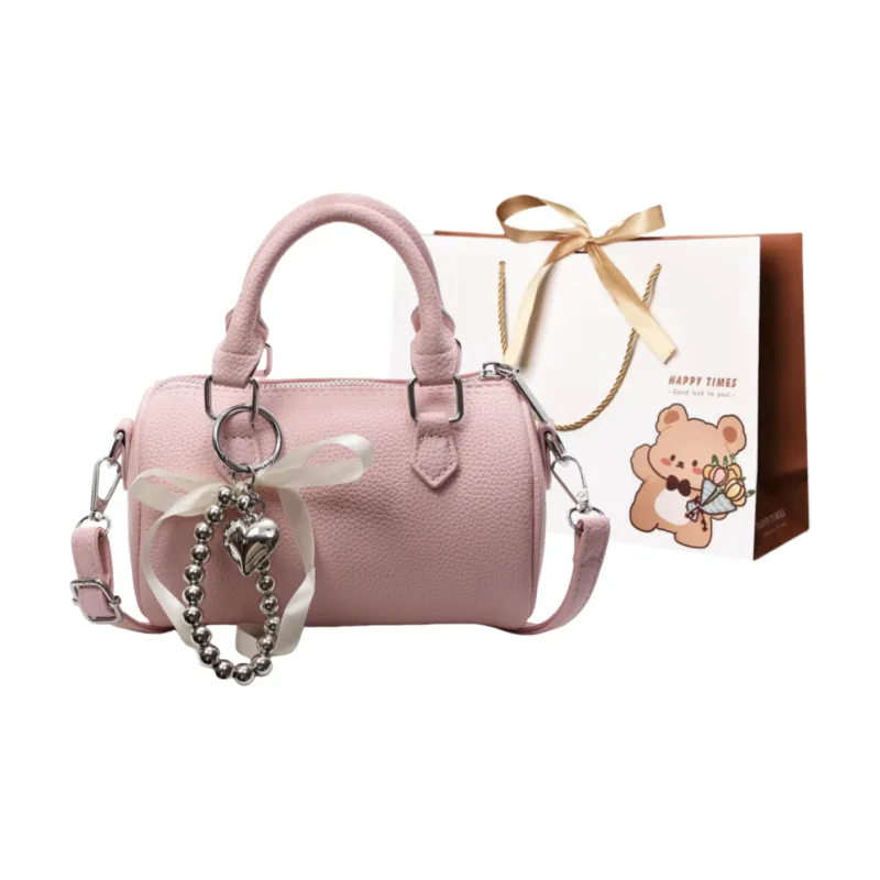 ERANGBEAR PU Cylinder Bag, One Shoulder Handbag Women's Multicolor-6