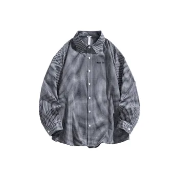 Warrior Huichao Riding The Wind Collection Shirt Unisex Black White Plaid