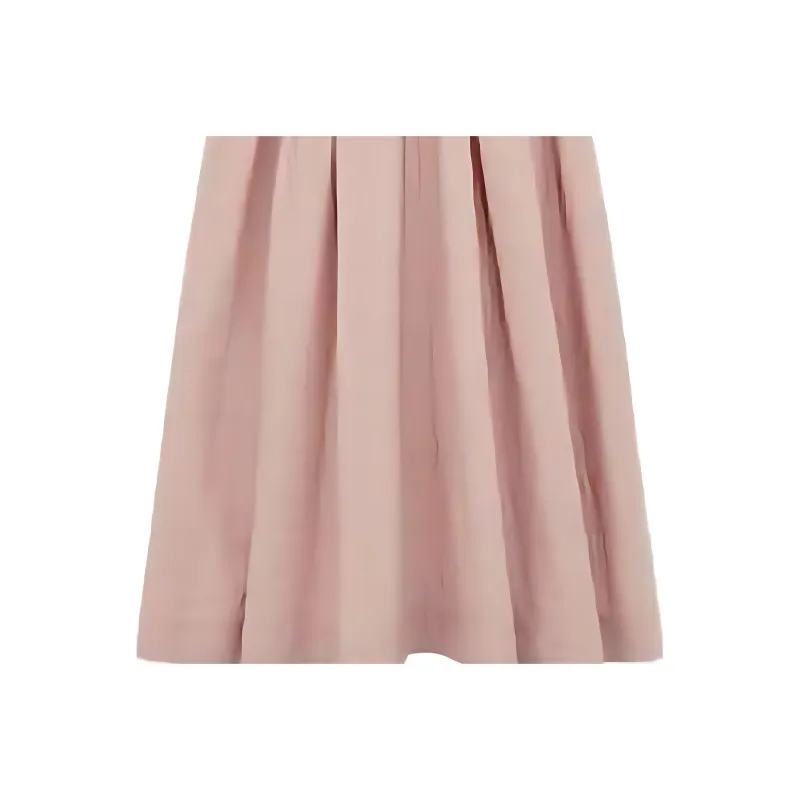 DIOR FW23 Mid Length Belted Macrocannage Dress Short Sleeved Dress Women's Pink-4