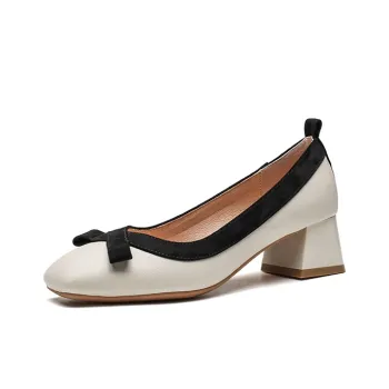 Zomila Chunky Heel High Heels 4cm Women's Ecru