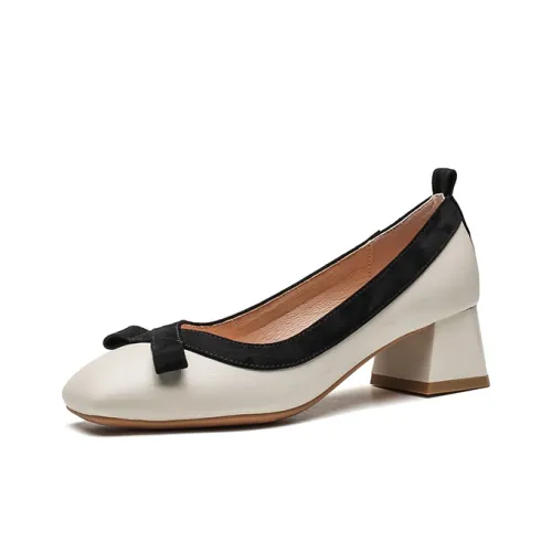 Zomila Chunky Heel High Heels 4cm Women's Ecru